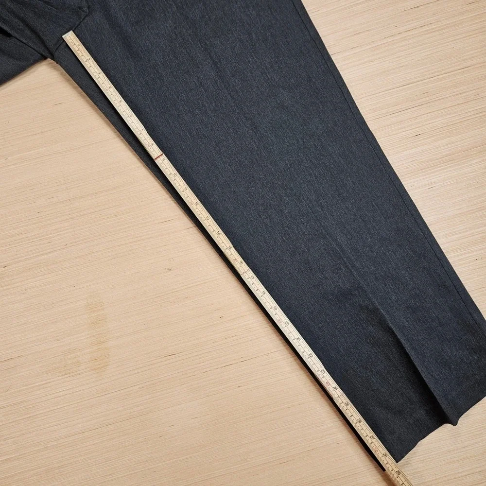 Croft & Barrow No Iron Stretch Khaki Mens 38x29 Charcoal Gray Flat Front NEW
